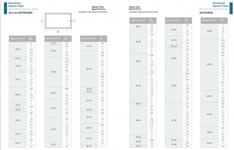 Aluminum Square Tube product reference